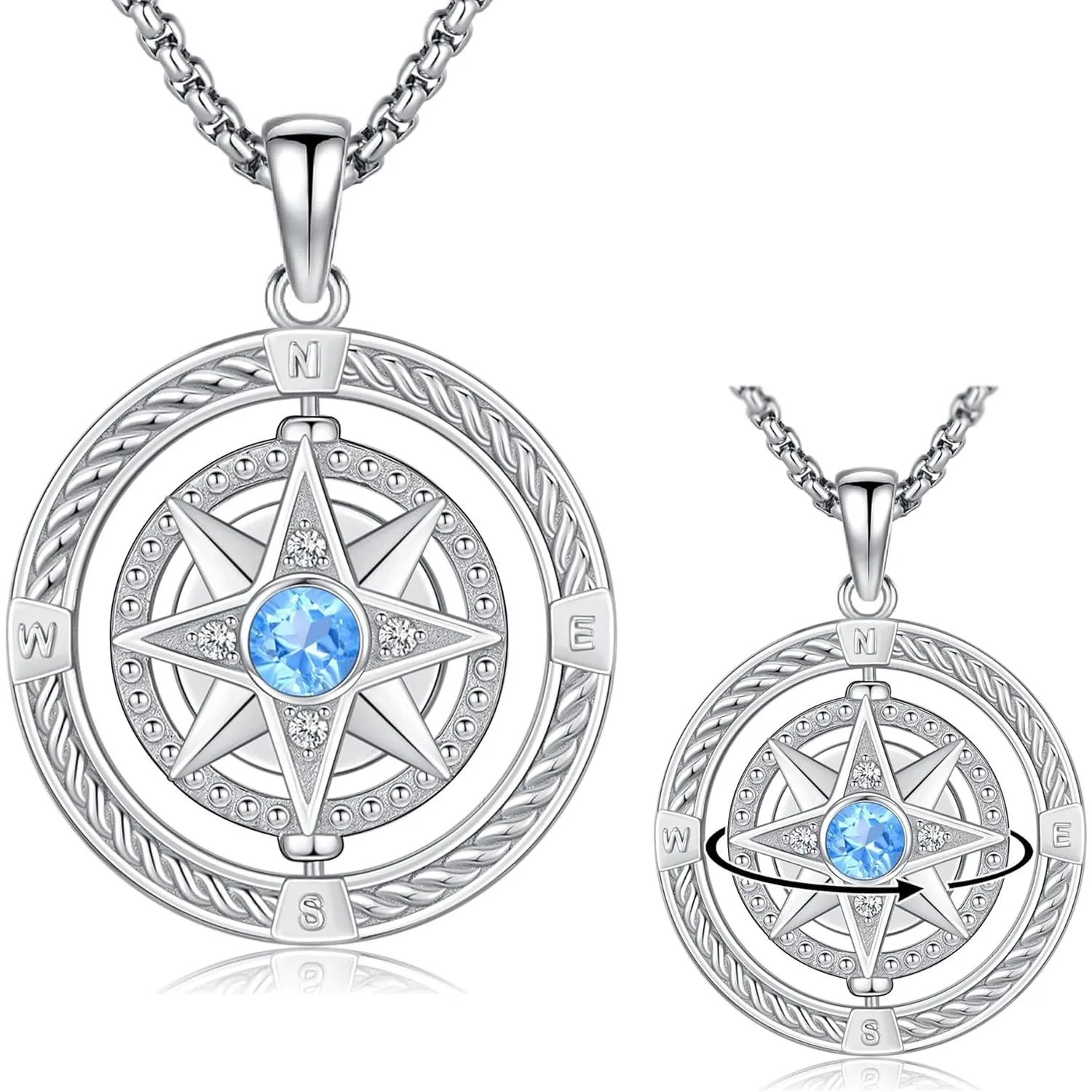 

Compass Necklace 925 Sterling Silver Compass Celtic knot Pendant Talisman Jewelry Gifts for Women Men Graduation Birthday