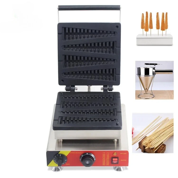 Commercial 110v 220v Electric Long Belgian Waffle on A Stick Maker Baker Machine with making Tool Set Lolly waffle maker machine