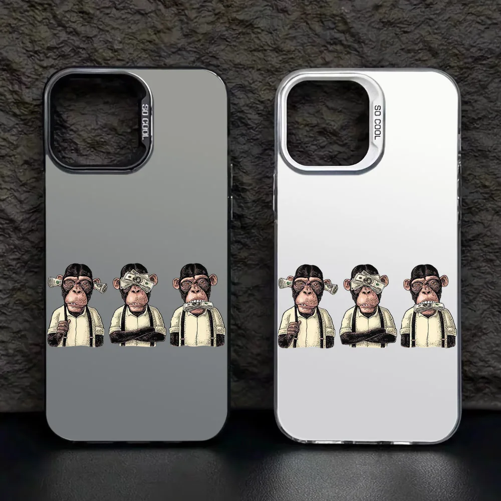 

Money monkey pattern phone case for iPhone 17 16 15 14 13 12 11 Pro/ Max/Plus shock-proof rear cover anti-fingerprint