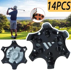 Puntas de Golf de 14 piezas, tornillos de repuesto resistentes al desgaste, en Zigzag, rectangulares, a presión, de giro rápido, accesorios para zapatos de Golf