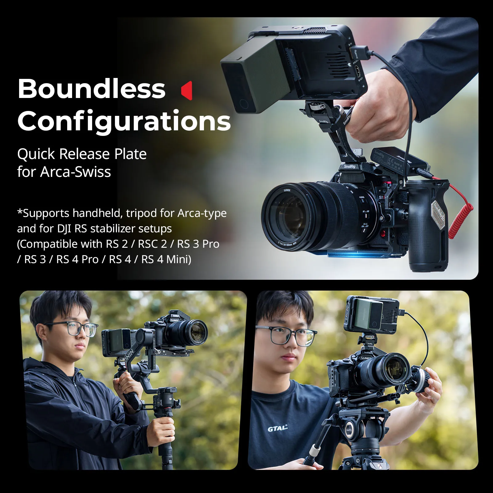 قفص SmallRig "Black Mamba" لباناسونيك S1R II / S1 II / S1 IIE نقاط تركيب متعددة لمقابض الميكروفونات وشاشة الضوء #6