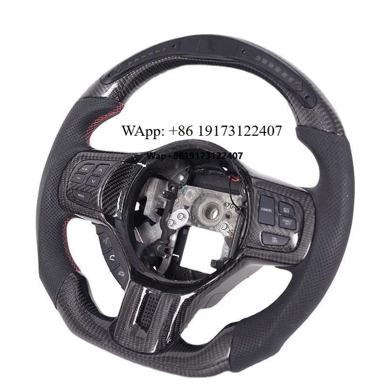 Carbonstep Glossy Racing Leather LED Display Car Steering Wheel for EVO X Carbon Fiber Steering Wheel