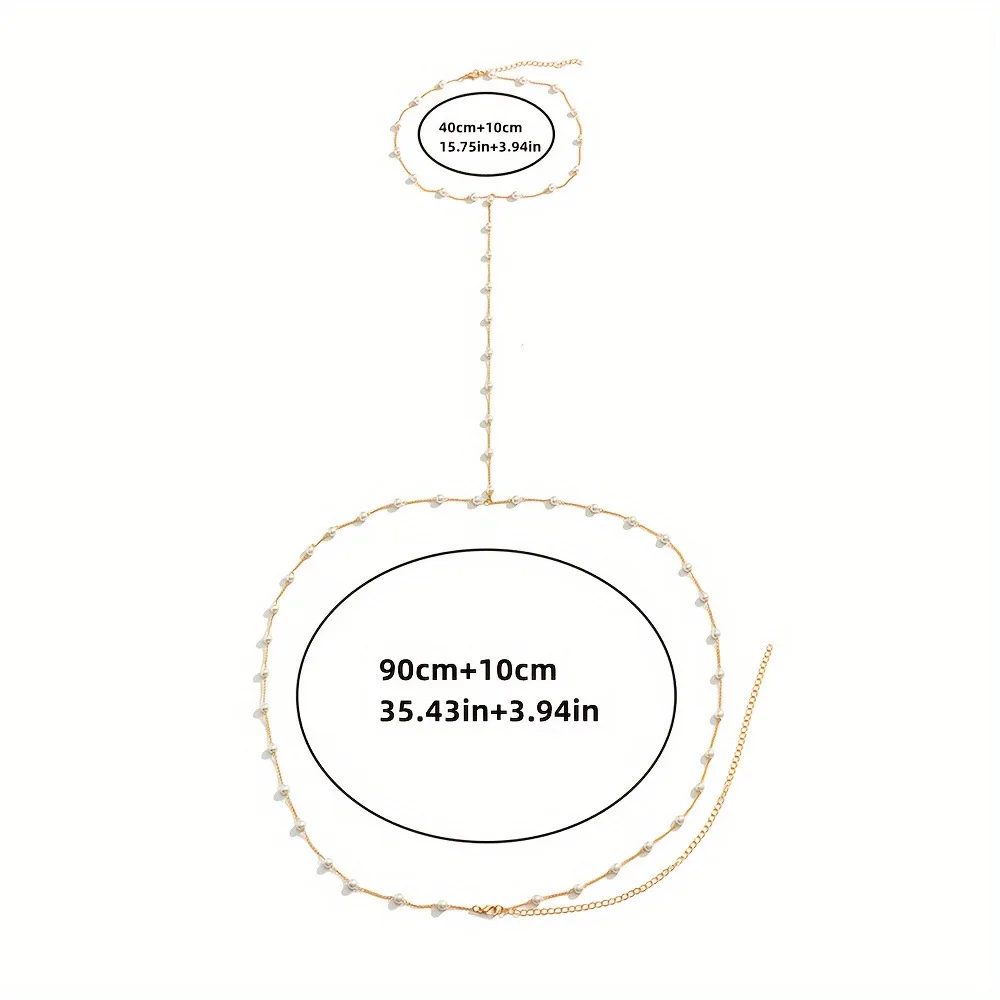 Imitation Pearl Fine Belly Chain Waist Women's Body Chain 2026 Trend Party Sexy Jewelry Y-shaped Lasso Necklace Personality