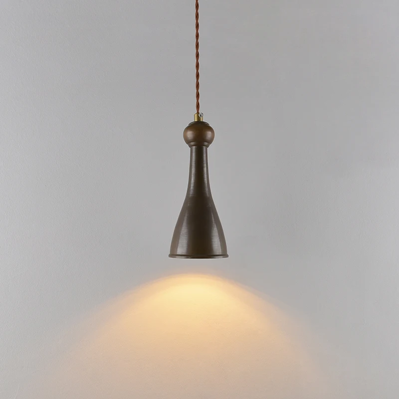 

American minimalist pendant light，Vintage all copper restaurant chandelier，Coffee shop decorative lights