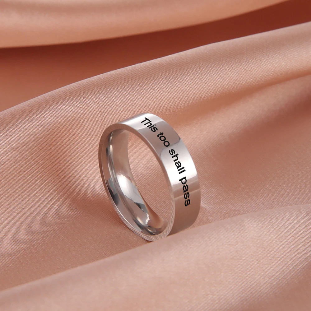 Edelstahlring mit hebräischem Schriftzug „Dies wird auch vorbei gehen“ – Bibelvers-Schmuckring, jüdischer Pessach-Judaica-Schmuck – Detail 16
