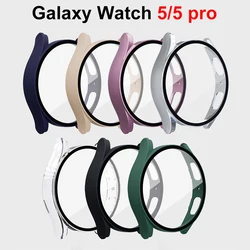 Vidro e estojo para Samsung Galaxy Watch 5, capa para PC, protetor de tela geral, 45mm, 40mm, 44mm, acessórios profissionais