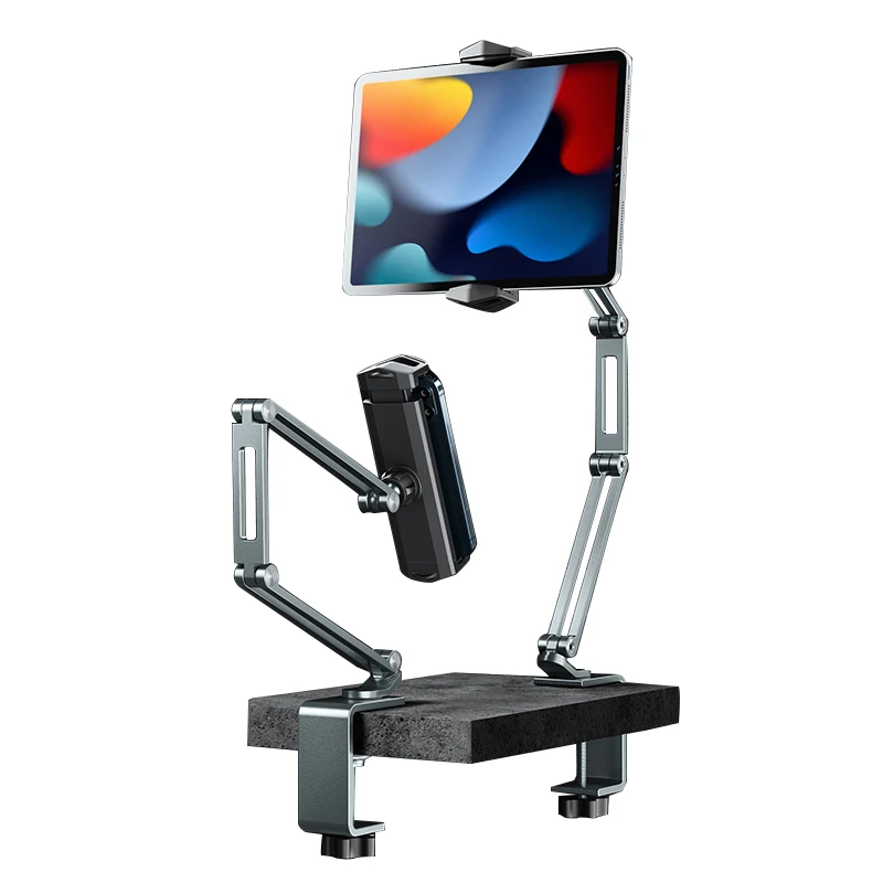 Aluminum Alloy Tablet Holder Adjustable Desk Clamp Phone Stand for iPad Pro 12.9 11 Mini Xiaomi Redmi 12 inch LCD Writing Pad