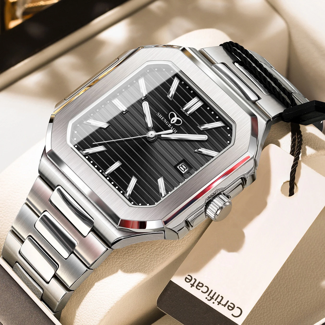 

Квадратные деловые мужские часы Santos Tank, подарочные часы для вечеринки в европейском и американском стиле, модные повседневные универсальные индивидуальные кварцевые часы для молодых мужчин и студентов, социальные парни, лучший подарок для него