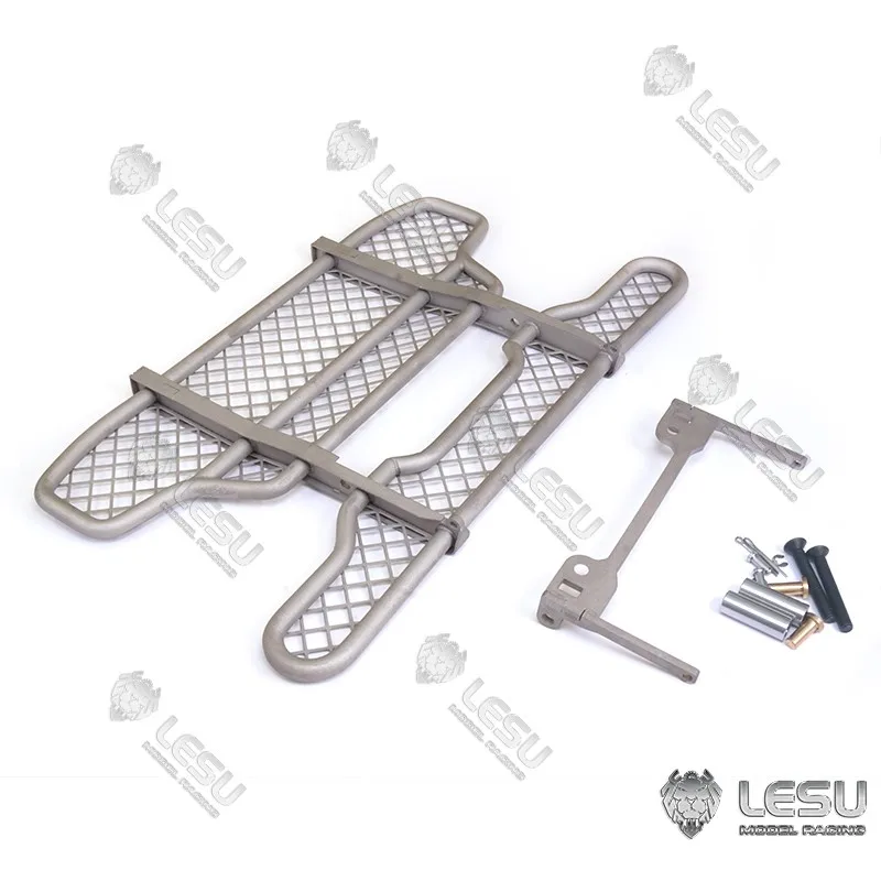Części metalowego przedniego zderzaka LESU do modelu ciężarówki ciągnika RC Tamiyaya Fh16 w skali 1/14, model DIY, zabawki do użytku na zewnątrz TH16965
