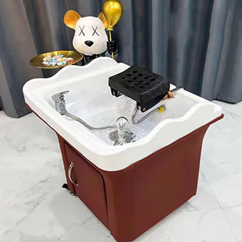 Movable hair therapy device Barber shop Hair salon Shampoo basin with water circulation Fumigation Head channel massage Shampoo