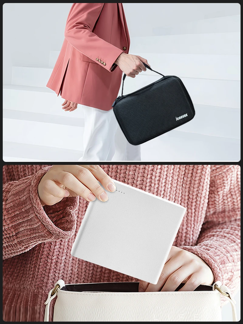 Jenovox M5000 ミニ DLP ポータブル プロジェクター Android 13 Wifi スマート 4K ビデオ サポート HDR ホームシアター バッテリー付き キャンプ ビジネス用