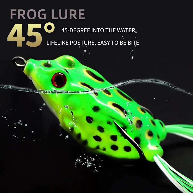 Przynęty wędkarskie na żaby Miękka przynęta rurowa 1/2/5 szt. 8,5 g Silikonowa przynęta typu Topwater Frog 3D Oczy Ostry haczyk Sztuczne sprzęt