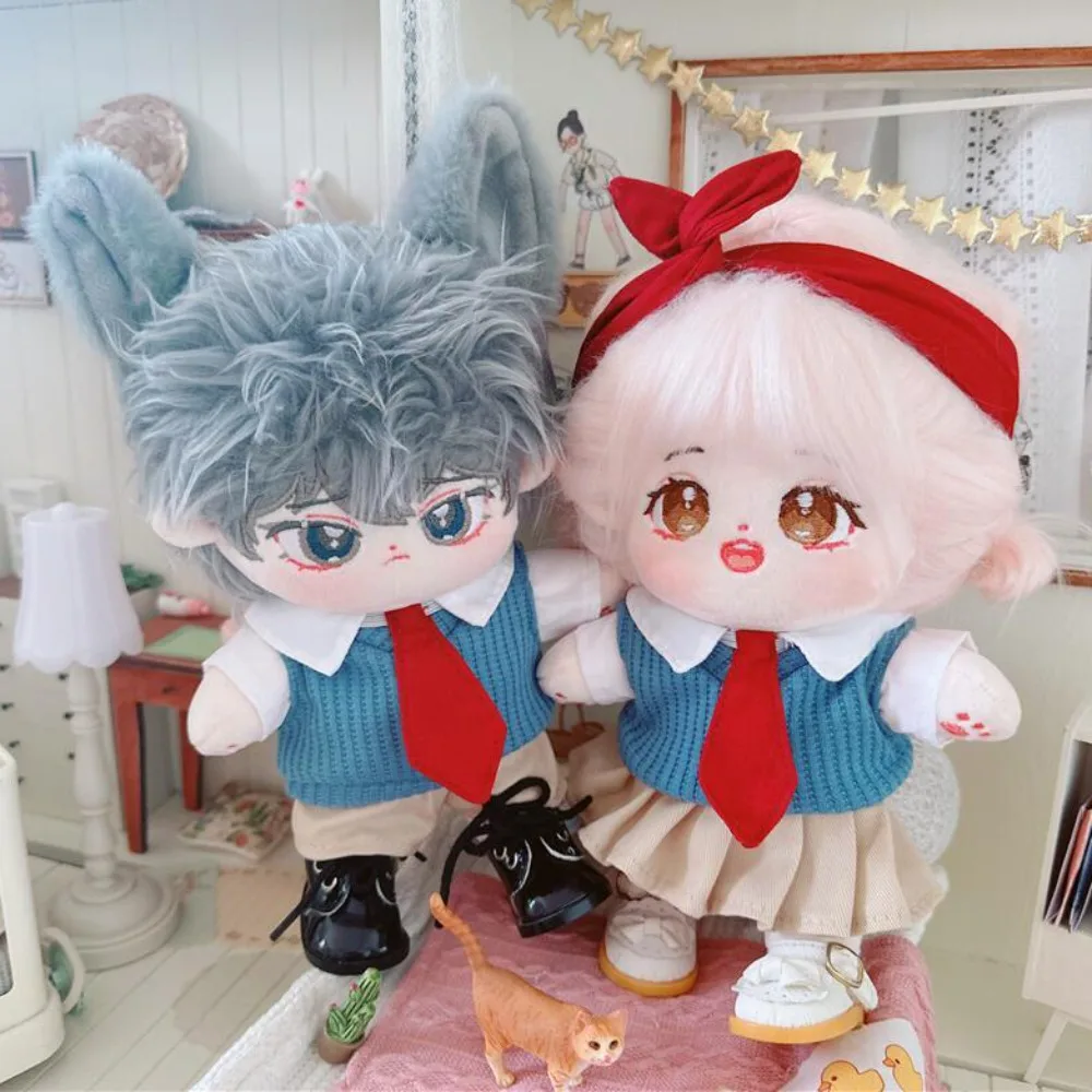 

School Uniform Cotton Doll Clothes Set Jk Skirt Dress Up Cotton Doll Suit Cute Kawaii Plush Dolls Clothes 20cm Cotton Doll