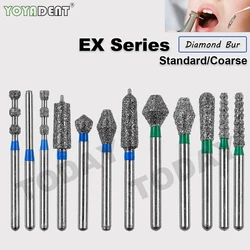 EX Type Coarse Dental Diamond Burs Dentistry Strawberries FG 1.6mm For High Speed Handpiece Polishing Burs Dentist Tools 10pcs