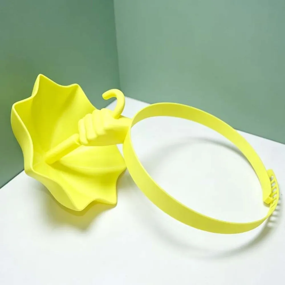 Photo Prop 3D-Printed Umbrella Hat PLA Material Hands-Free Mini Parasol Sun Cap Yellow Quirky Creative Headwear Vloggers