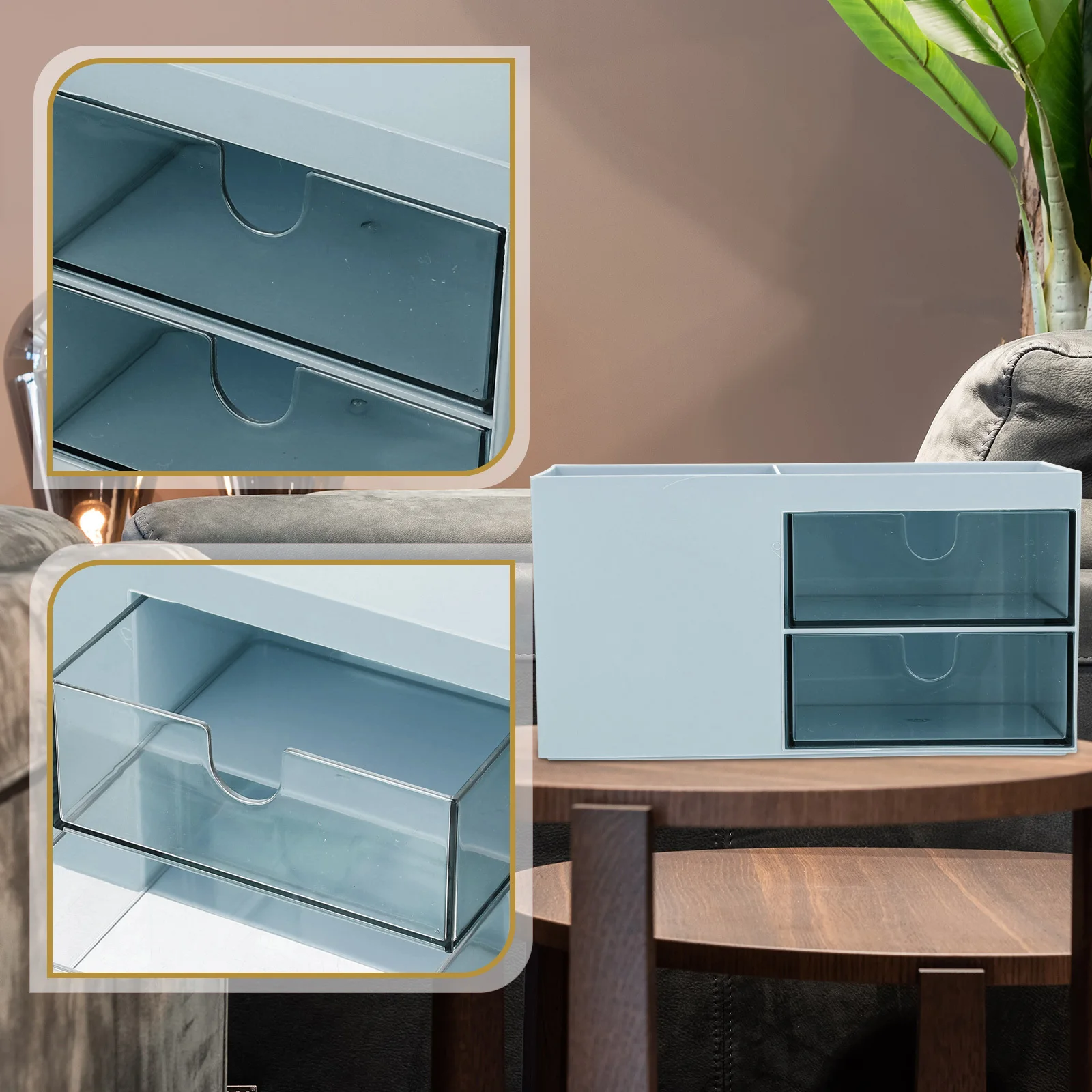 

Drawer Style Storage Box Desktop Organizer for Pads Cotton Swabs Multipurpose Holder Bathroom Makeup Organizer