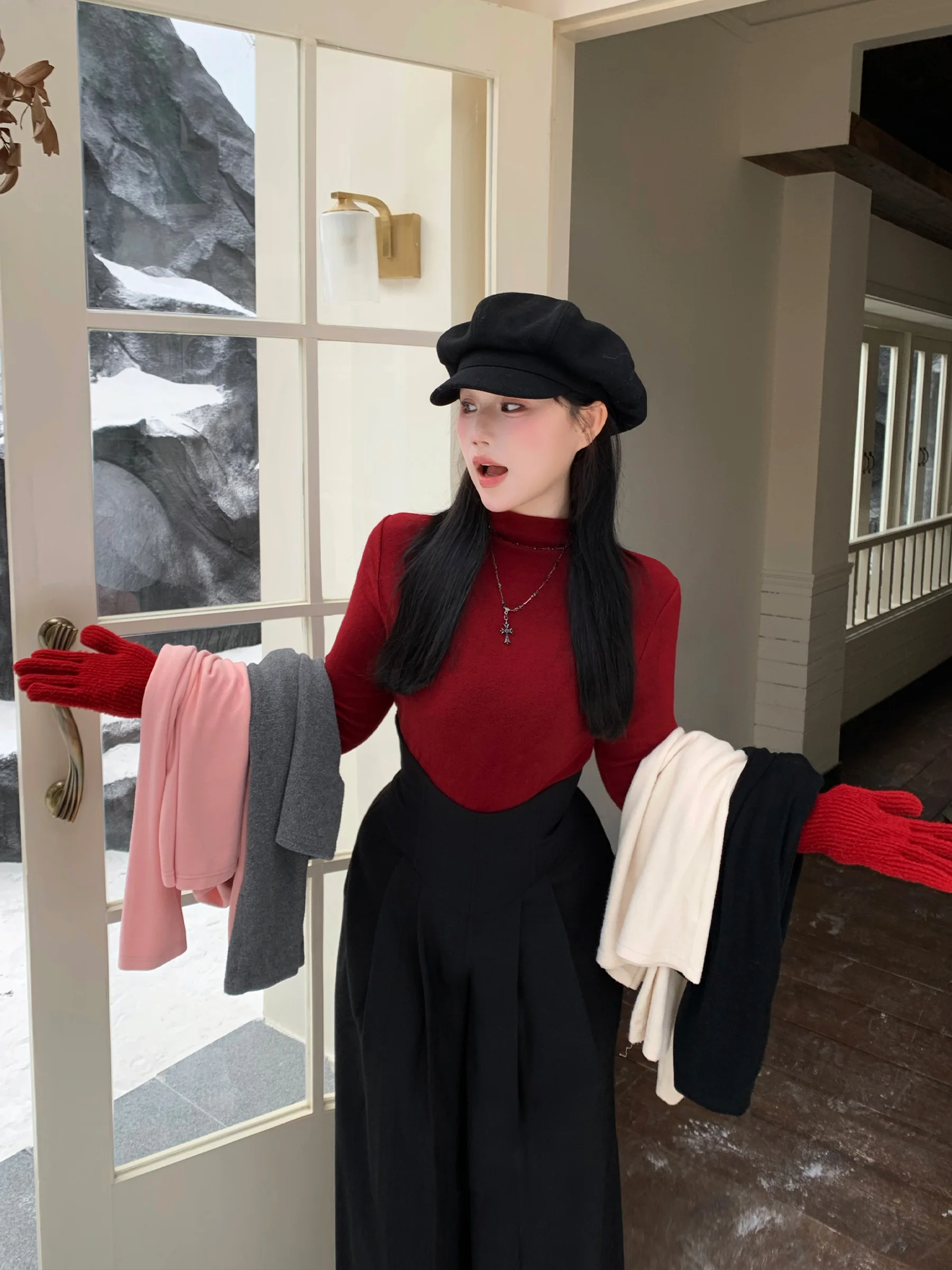 

Loose Fit Bla Long Sve Knitted Sweater Women's Base Layer Top Comfortable Soft V-Ne Warm Faion Autumn Winter irt