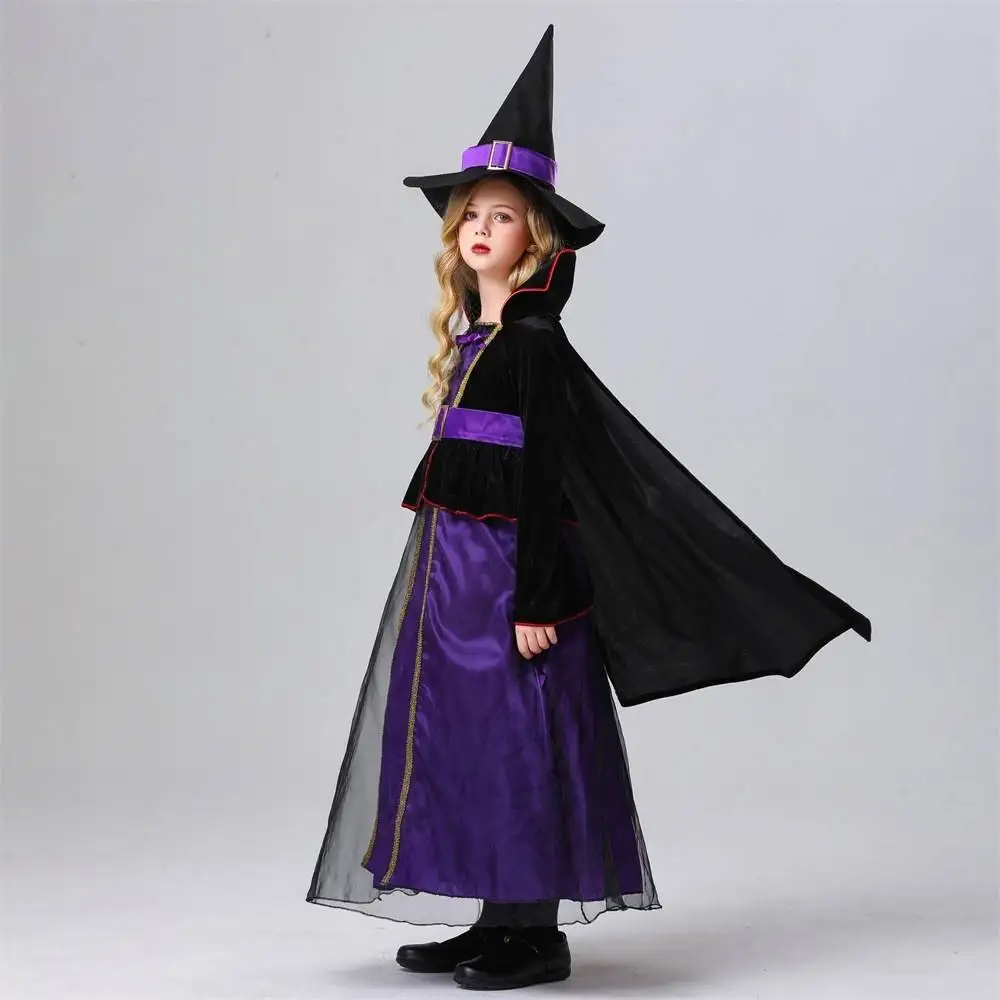 2024 delle nuove donne dei bambini loween Cosplay Viola Strega Dr Cappello Set Ruolo-plang Costume Collezione Estiva Xiao Marca