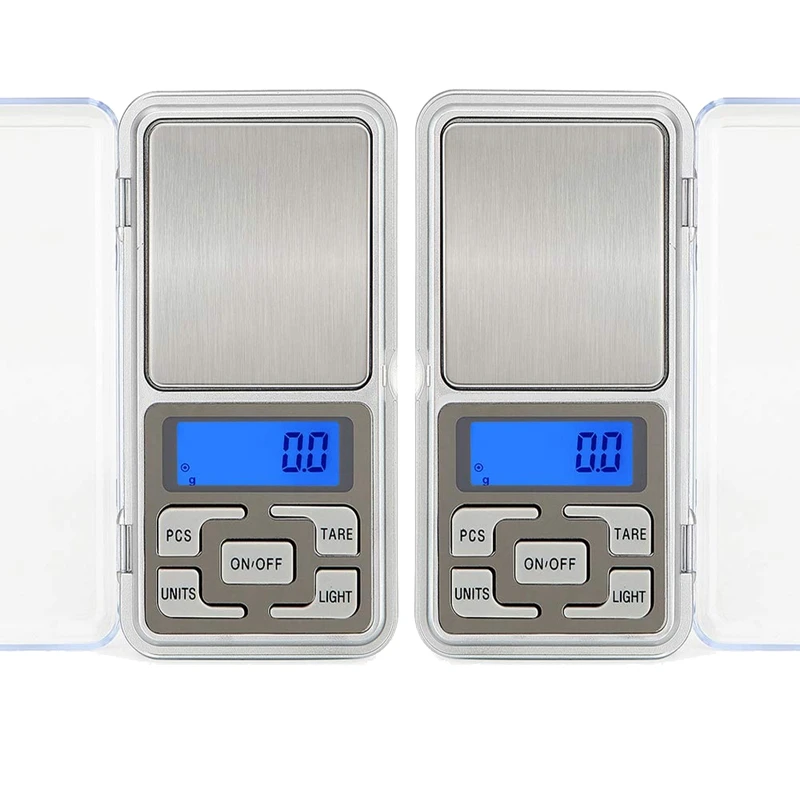 HOT SALE 2 Pcs Digital Scale,Pocket Scale,LED Backlight Display,500G-0.01G For Kitchen,Jewellery,Drug,Tea,Yeast,Coffee(Silver)