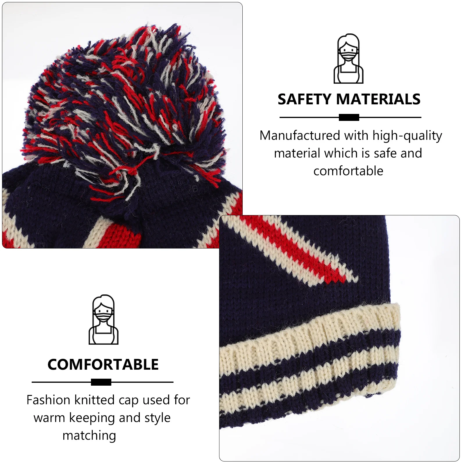 1 قطعة محبوك ألياف الأكريليك قبعة شتاء دافئ للجنسين أغطية الرأس المملكة المتحدة العلم نمط للتزلج في الهواء الطلق ركوب التخييم تسلق قبعة