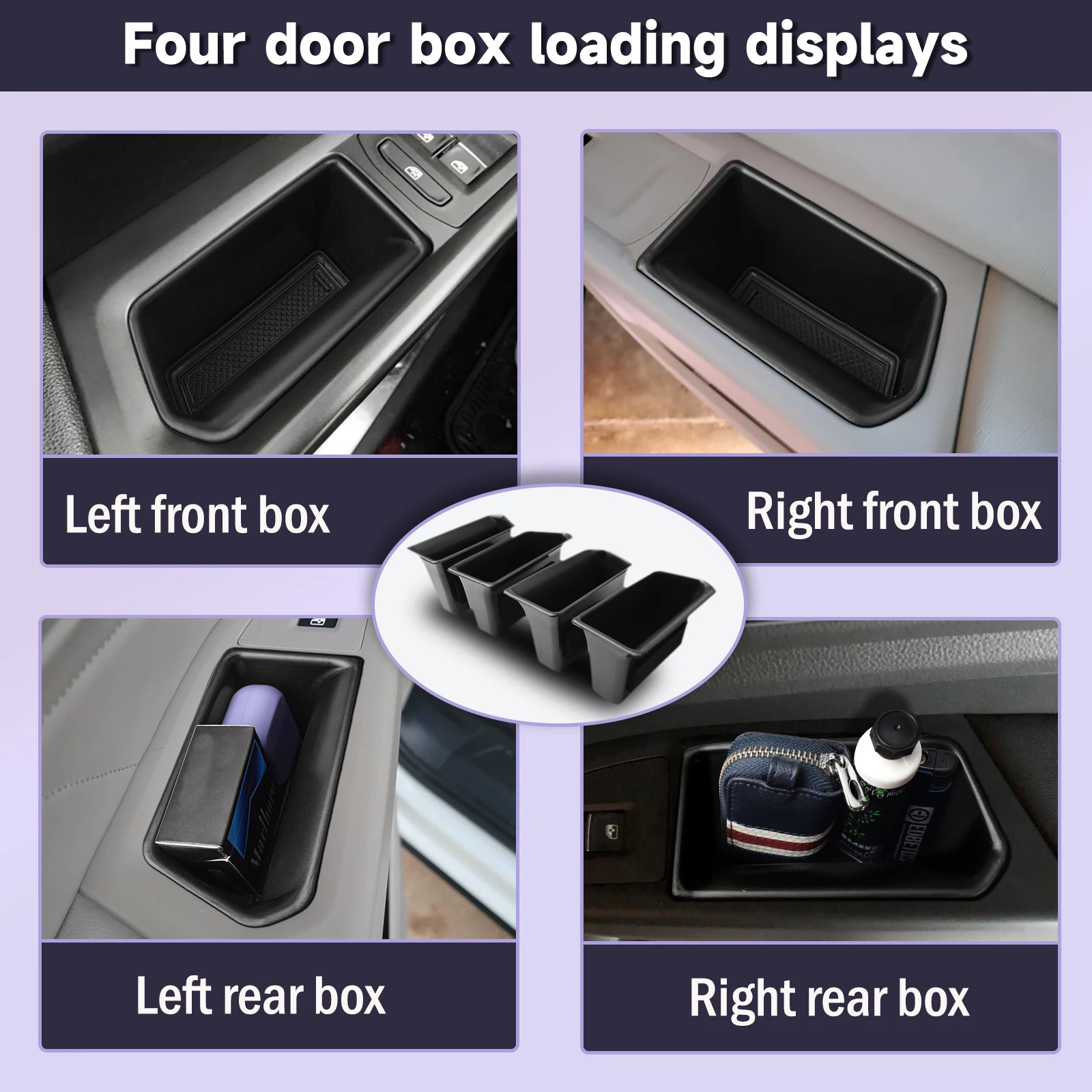 4 قطعة صندوق تخزين مقبض الباب الحاويات لشركة فولكس فاجن أطلس وكروس سبورت باب السيارة التخزين المنظم صندوق صينية الداخلية ABS الملحقات