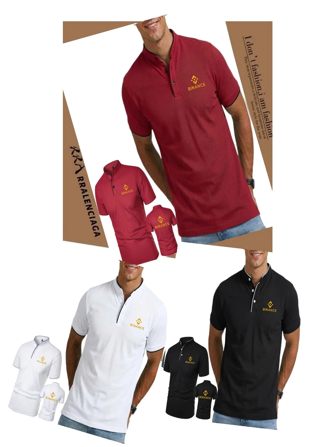 Men's Perfection Henley Shirts Binance Crypto Office Men Tshirt Cool Soft Cycling Sports Short Sleeved T-Shirt Leisure Streetwea