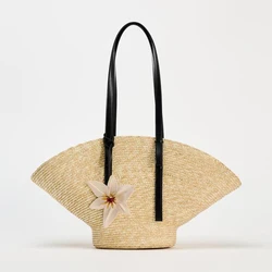 Straw Woven Handbags For Women Handmade Travel Seaside Beach Bag Summer New Handle Bucket Bag Shopping Tote Bag Basket Bolsa