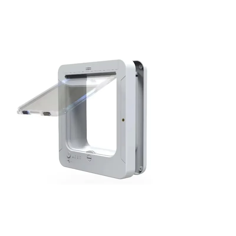 Chip Sensor 4‑Way Lock Pet Screen Door Spiral‑Open Inner Flap Eco‑Friendly Plastic for Dogs Cats Living Room