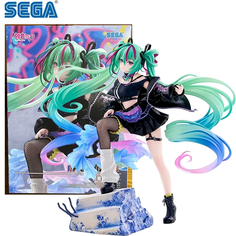 SEGA FIGURIZMα Hatsune Miku -Punk!- PVC 23CM Boneco de Ação Colecionável de Anime