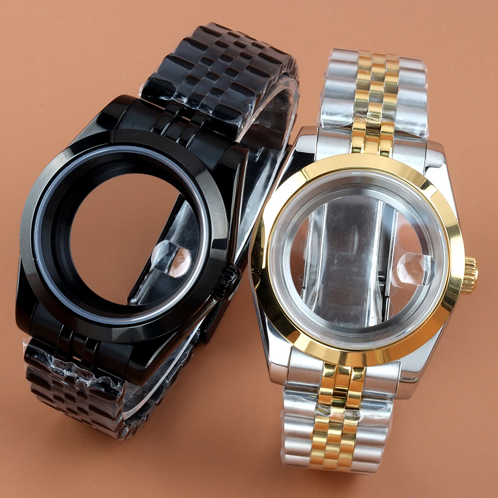 

36mm/39mm NH35 Case Sapphire Glass For DATEJUST Watch Case Fit Seiko NH35 NH36 Movement Jubilee Bracelet 316L Stainless Steel