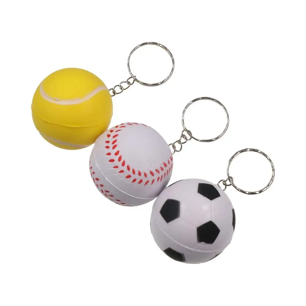 PU Leather Basketball Ball Keychains Baseball Golf Simulation Soccer Keychain Funny Football Football Pendant Children Presents