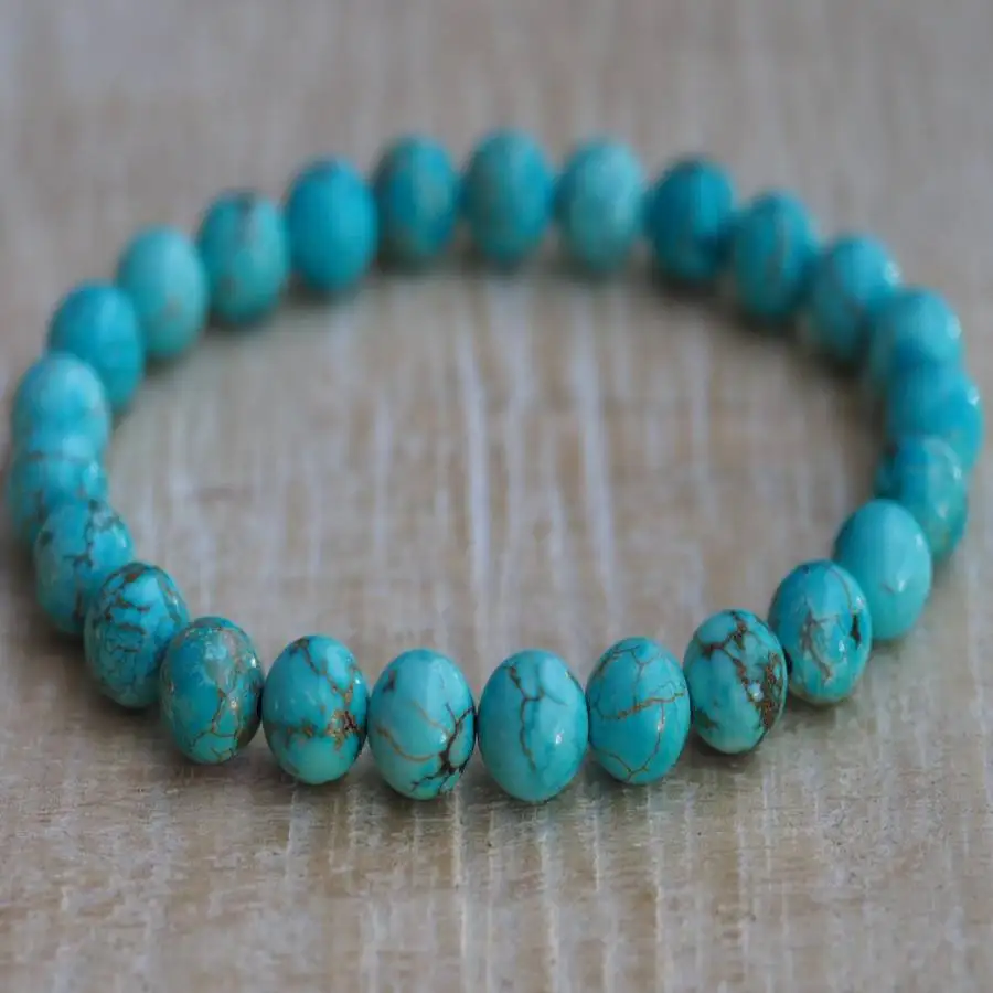 

Браслет из натуральных бирюзовых бусин ручной работы, мужской браслет-манжета на пуговицах, браслет из молитвенных бусин Рамадана, праздничный подарок, повседневная одежда