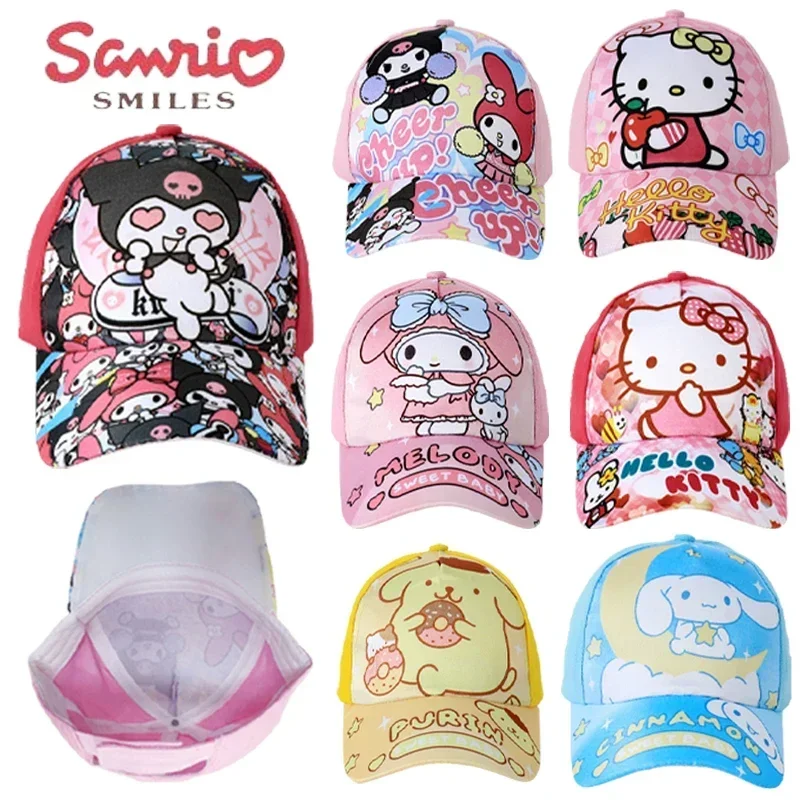 

Бейсбольная кепка Sanrio Melody с рисунком аниме, солнцезащитные кепки для детей, девочек и мальчиков, весна-лето, детская шляпа от солнца, регулируемая кепка с козырьком