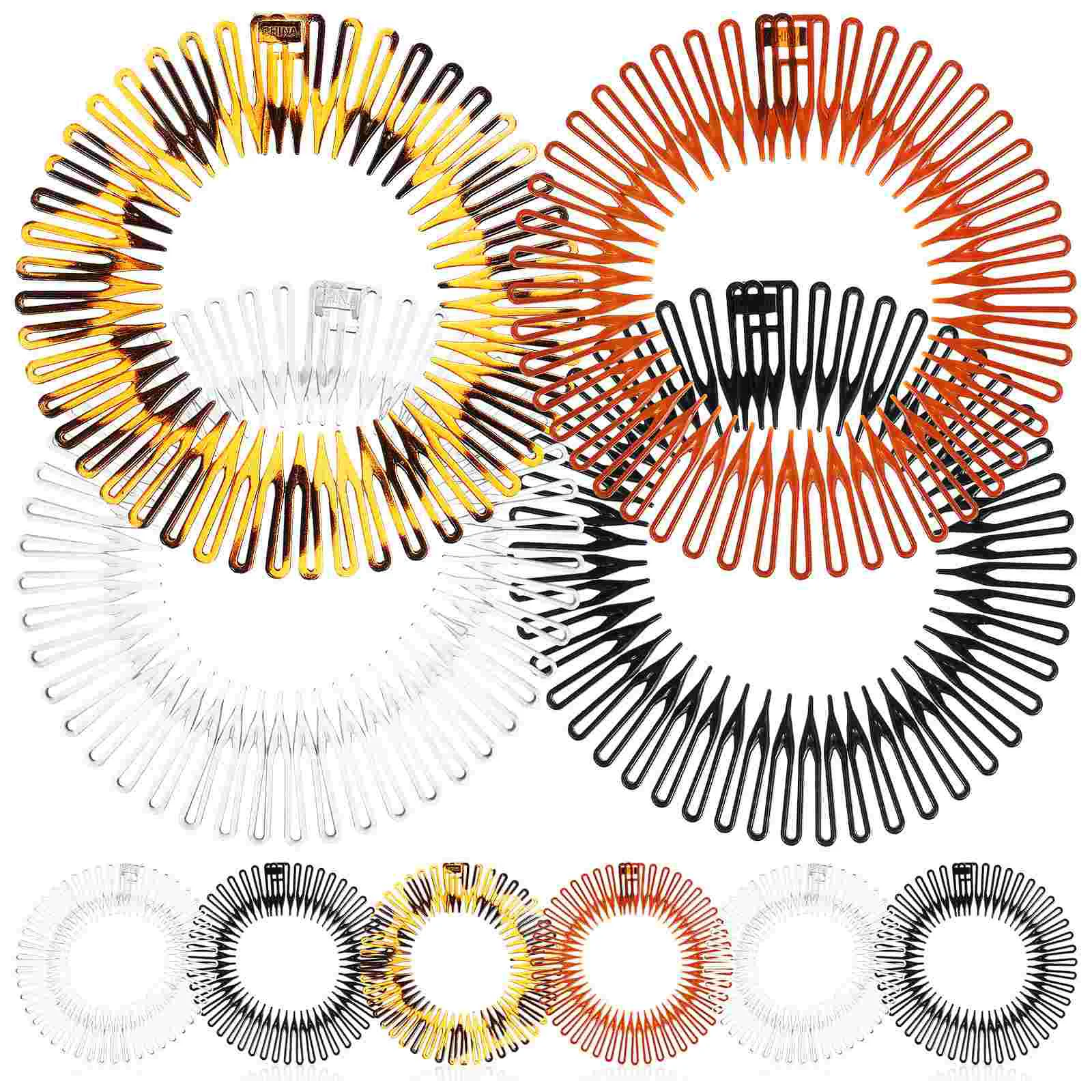 

10 Pcs Spring Comb Elastic Hair Ties Circle Full Circular Flexible Stretch Combs Headband for Plastic Miss Stretchable