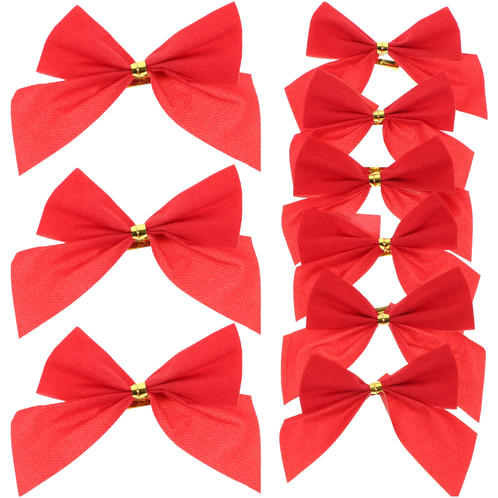 

120pcs Christmas Bow Decorations Red Gold Small Ribbon Bows for Tree Crafts Holiday Festive Ornaments Reusable
