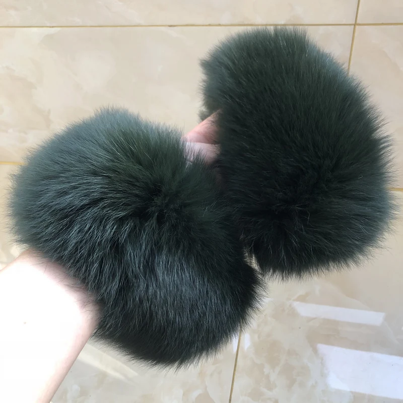 100% Natural Real Fox Fur Cuffs Winter Coat Fashion Decorate Keep Warm Solid Color Sleeve Women Wrist Arm Warmers Fox Fur Gloves