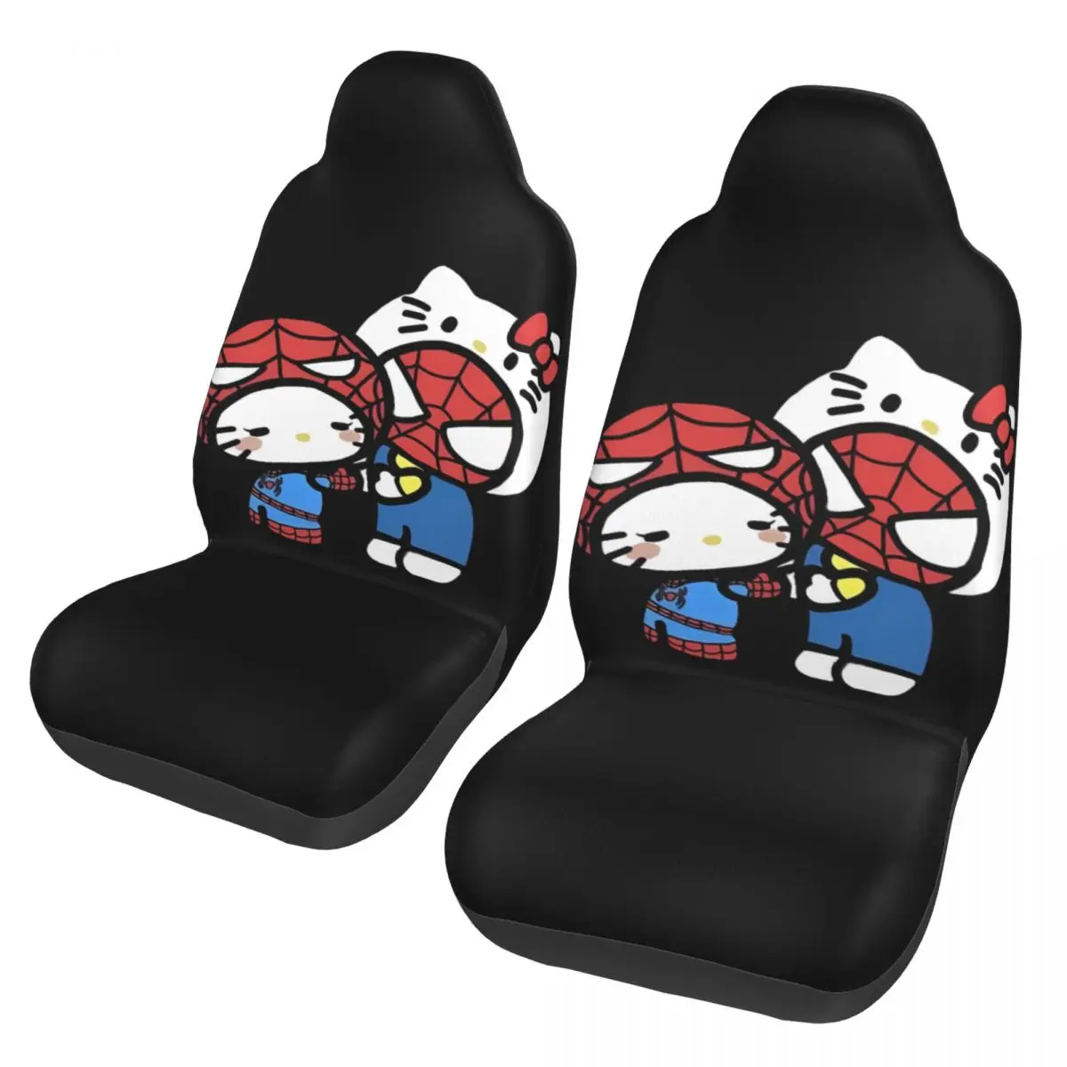 Hello Kitty And Spiderman Car Accessories Seat Covers for Front Seats Interior Auto Truck Van SUV Cars Flexible Cover Set of 2