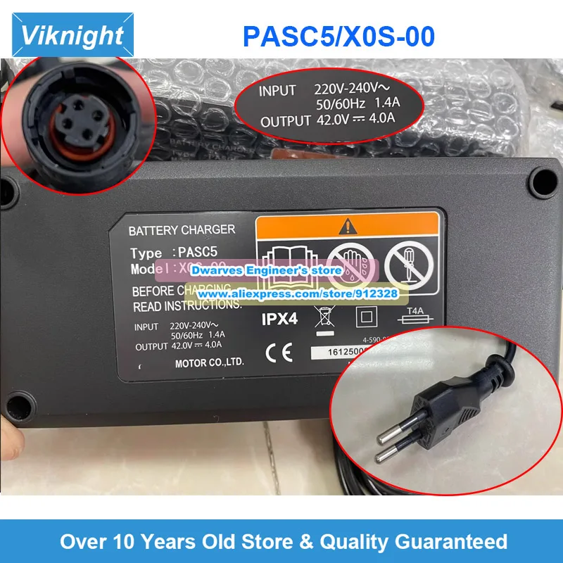 

Genuine 42V 4A Charger X0S-10 PASC10 AC Adapter X0S-00 PASC5 for Yamaha YPJ Charger (For 36V-13.4Ah Lithium-Ion Battery Only)