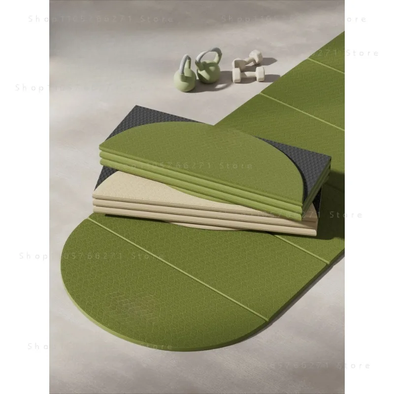 Foldable Extra Thick 10mm Yoga Mat 190x66cm, Non-Slip Noise Reduction Fitness Mat for Home Gym, Anti-Sweat Exercise Cushion