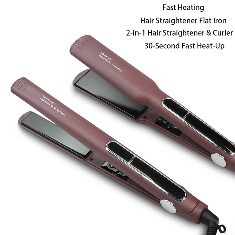 

Hair straightener curling and straightening wet and dry dual use fast intelligent power off LCD display quick heating