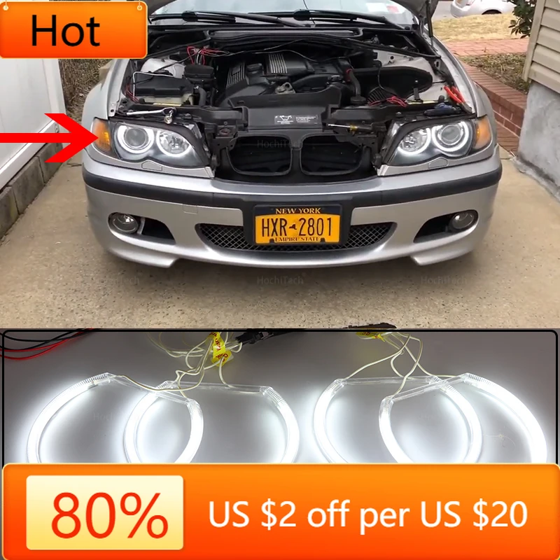 

Бамперы для BMW 3 серии E46 316i 318i 320i 323i 325i 328i 330i 318d 1997-2006 БЕЛЫЙ CCFL Фара Angel Demon Eyes