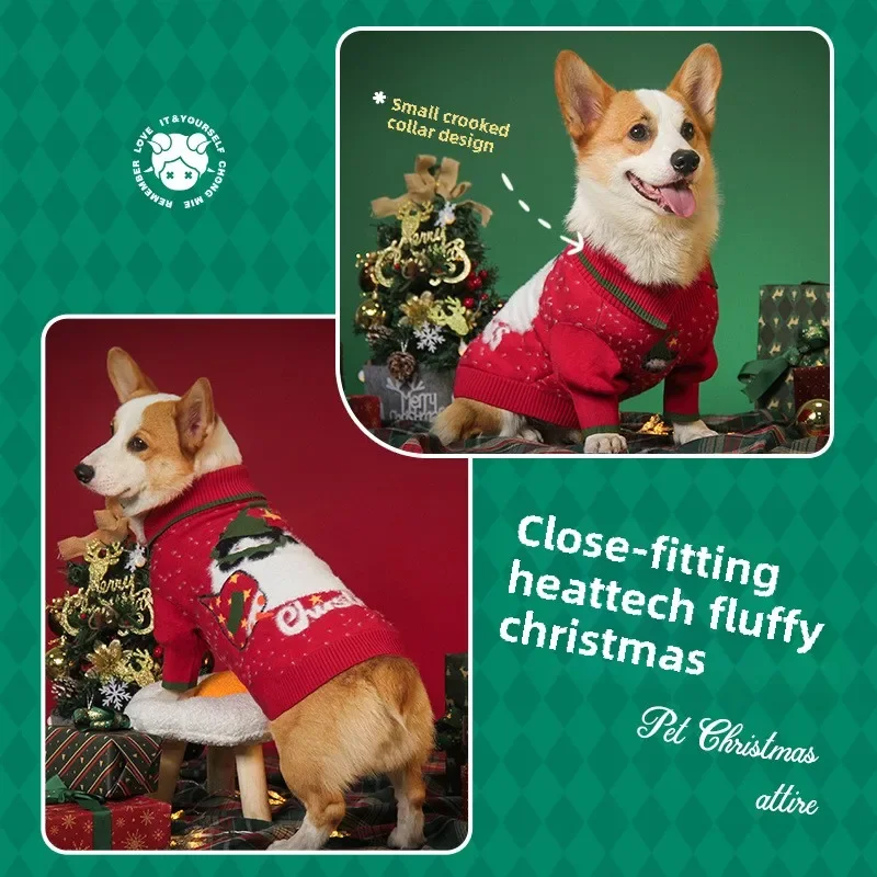 Pet Corgi Clothes Shiba Inu Side Shepherd Sweater Warmer Than Bear Dog Christmas Clothes 2024 New Winter Winter