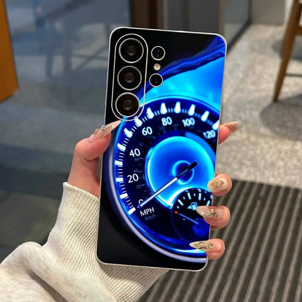Sports Car Dashboard   Phone Case For Samsung S25,S24,S21,S22,S23,S30,Ultra,S20,Plus,Fe,Note,10,9,5G Transparent Cover