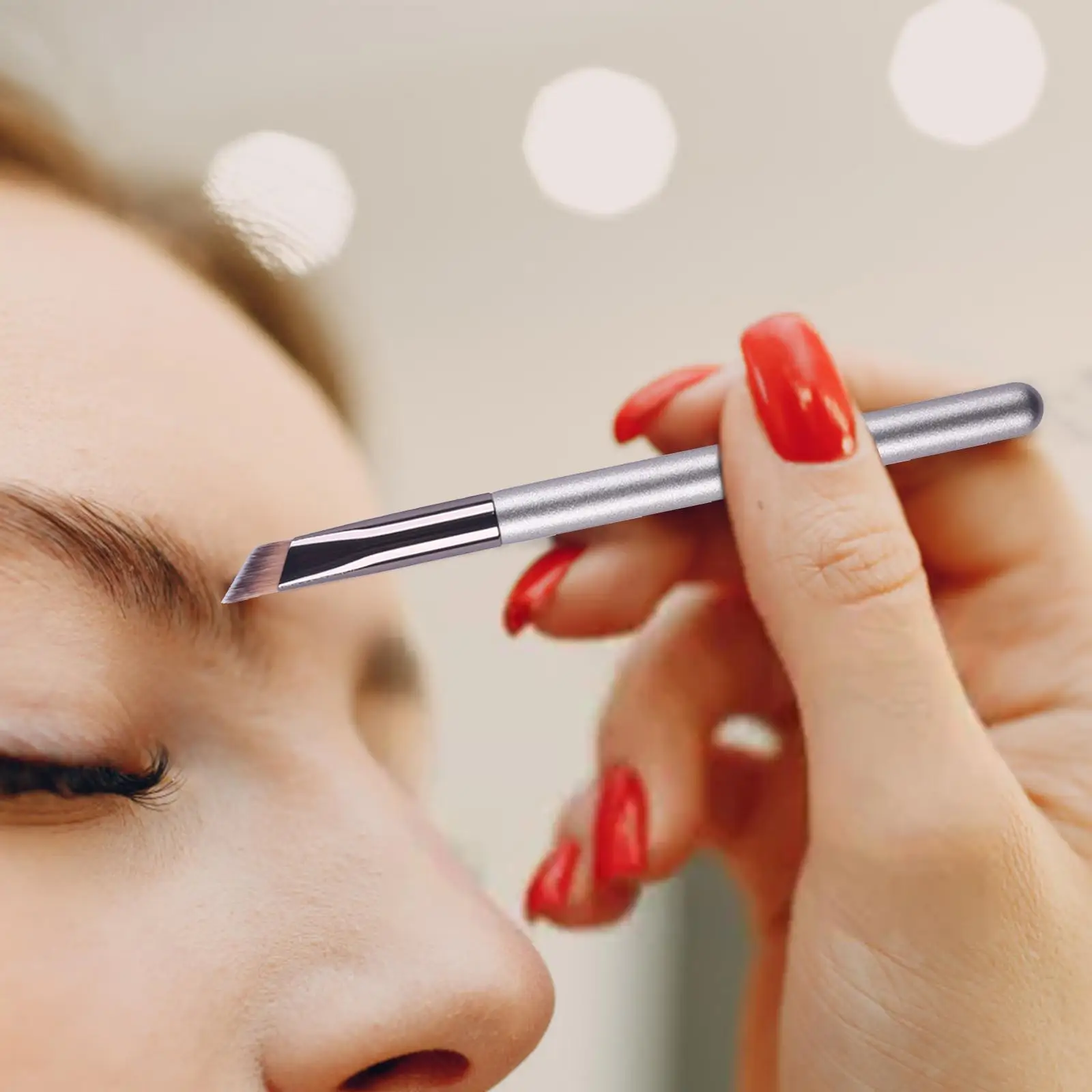 Pinceau à Sourcils Angulaire pour Femme, Correcteur de Contour des Yeux