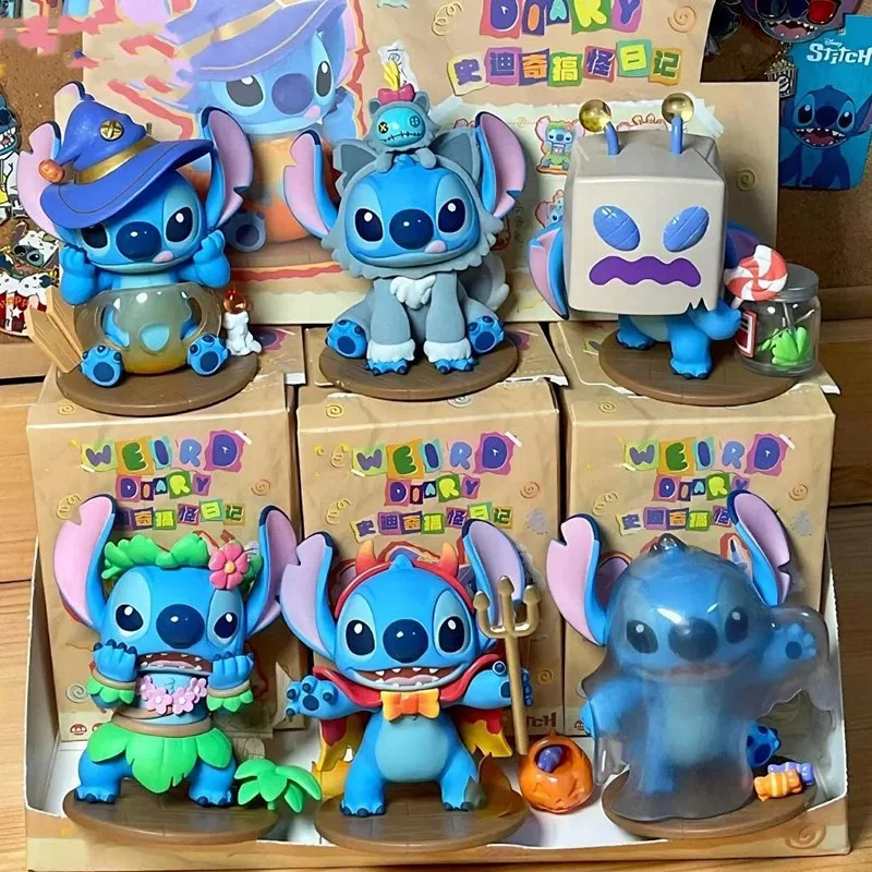 

Original Stitch Blind Box Disney Stiezy Funny Diary Series Mysteries Guss Bag Anime Figure Model Decoration Collection