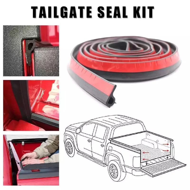 3/5m Universal Pickup Weather Stripping Rubber Adhesive Tailgate Seal Kit