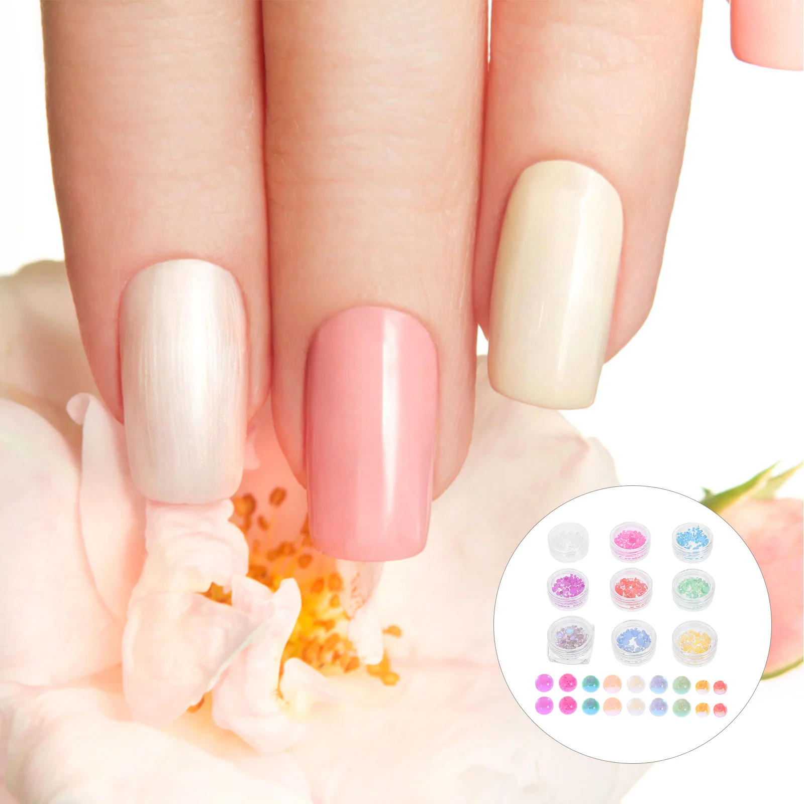 9 صناديق حلوى الزجاج الخرز السلس تتلاشى مقاومة مسمار الفن سحر الزينة مسمار الخرز للأظافر الاكريليك جواهر للأظافر #2