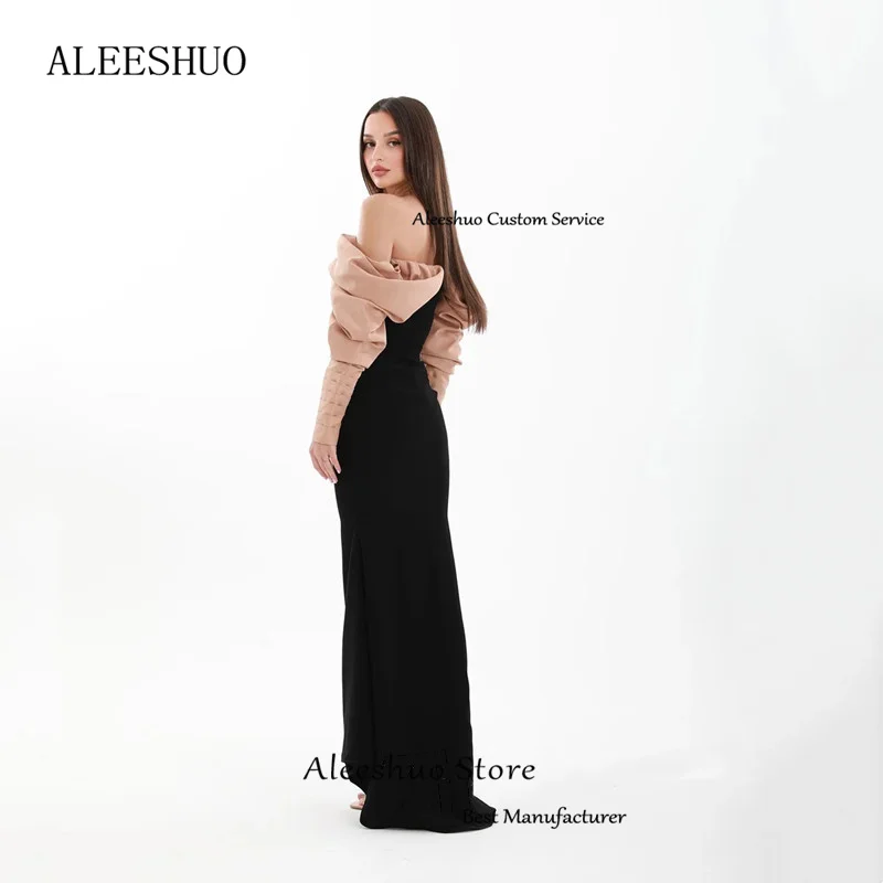 Aleeshuo-vestidos de fiesta de sirena modernos, sexys, con hombros descubiertos, vestidos de fiesta de noche, Vintage, mangas largas, hasta el suelo, personalizados