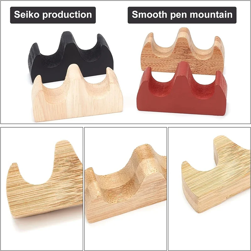 新 - 絵画ブラシレストスタンド筆ラック 4 色書道ブラシホルダー火の形の木製