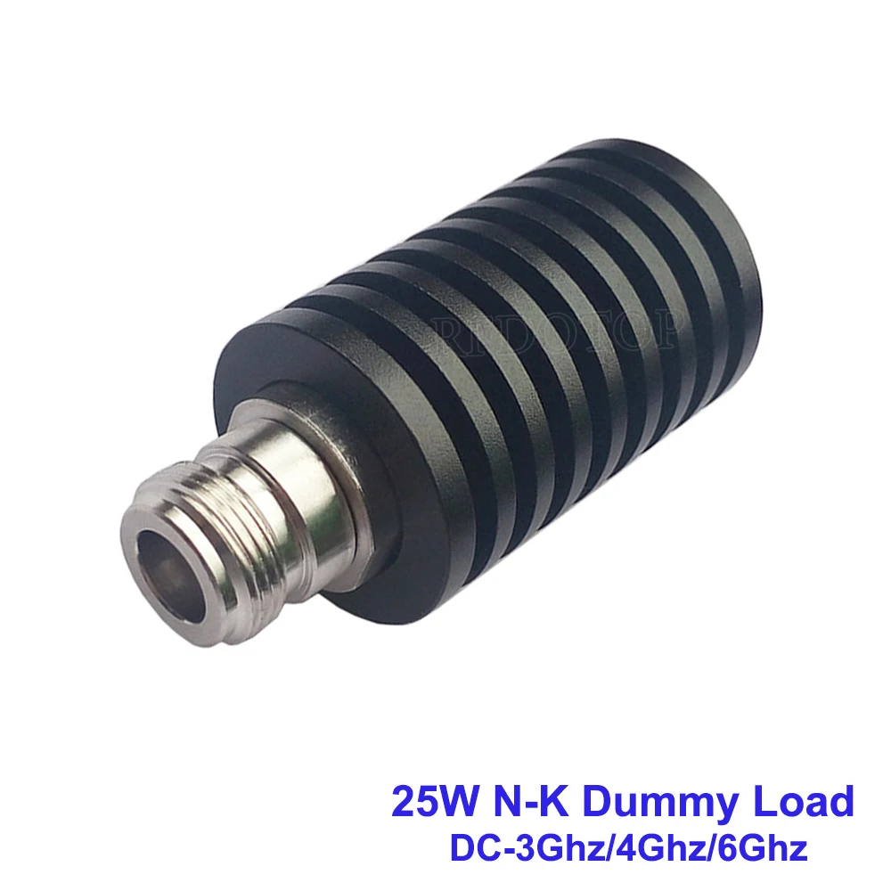 25W DC-3GHz/4Ghz/6GHz N Female Jack Connector RF Coaxial Termination Dummy Load 50ohm Nickel Plated RF Accessories